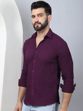 Woven Design Casual Shirt for Mens-SF-928Purple